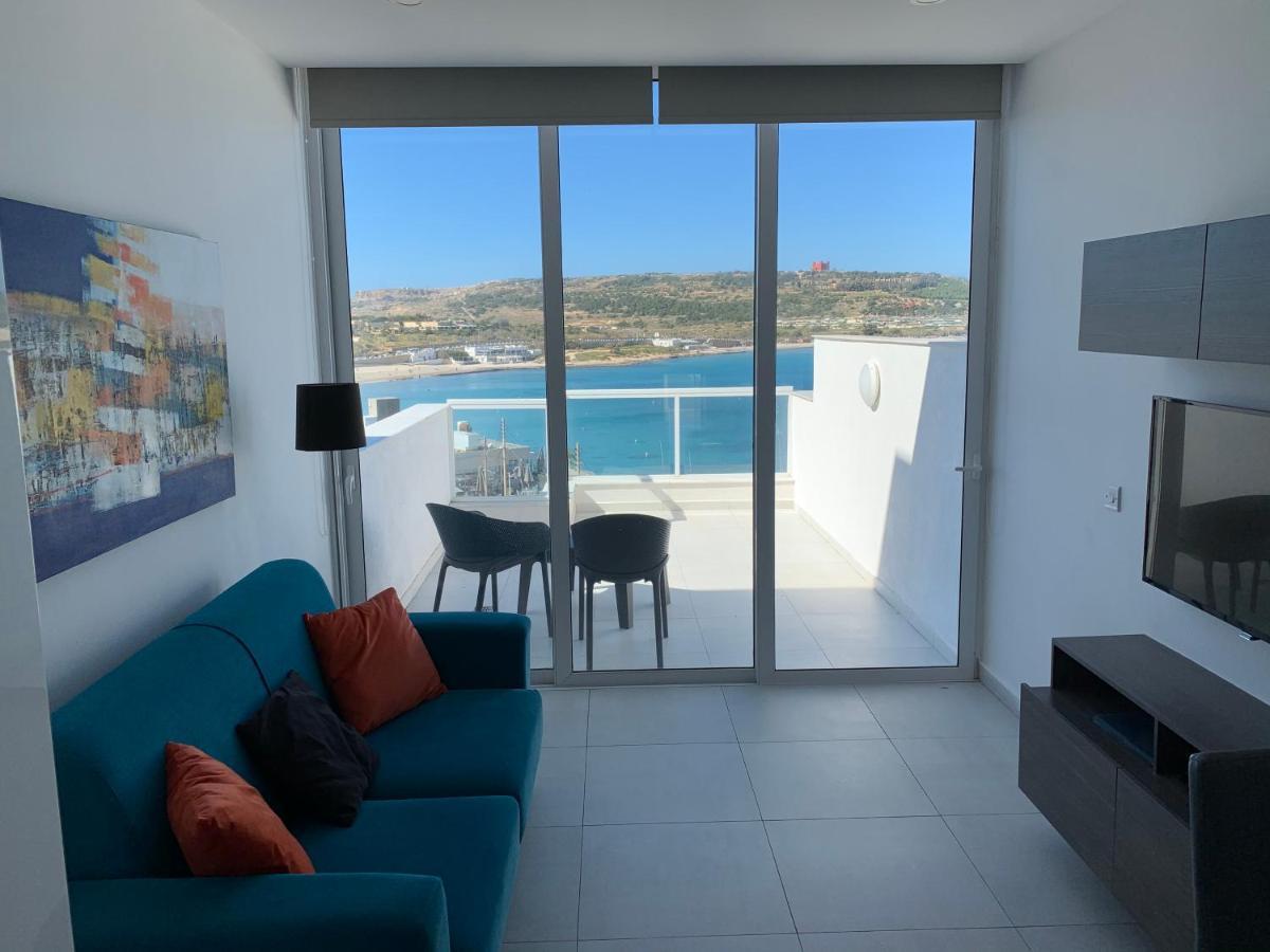 Sea View Penthouse Mellieha Bay Apartment Екстериор снимка